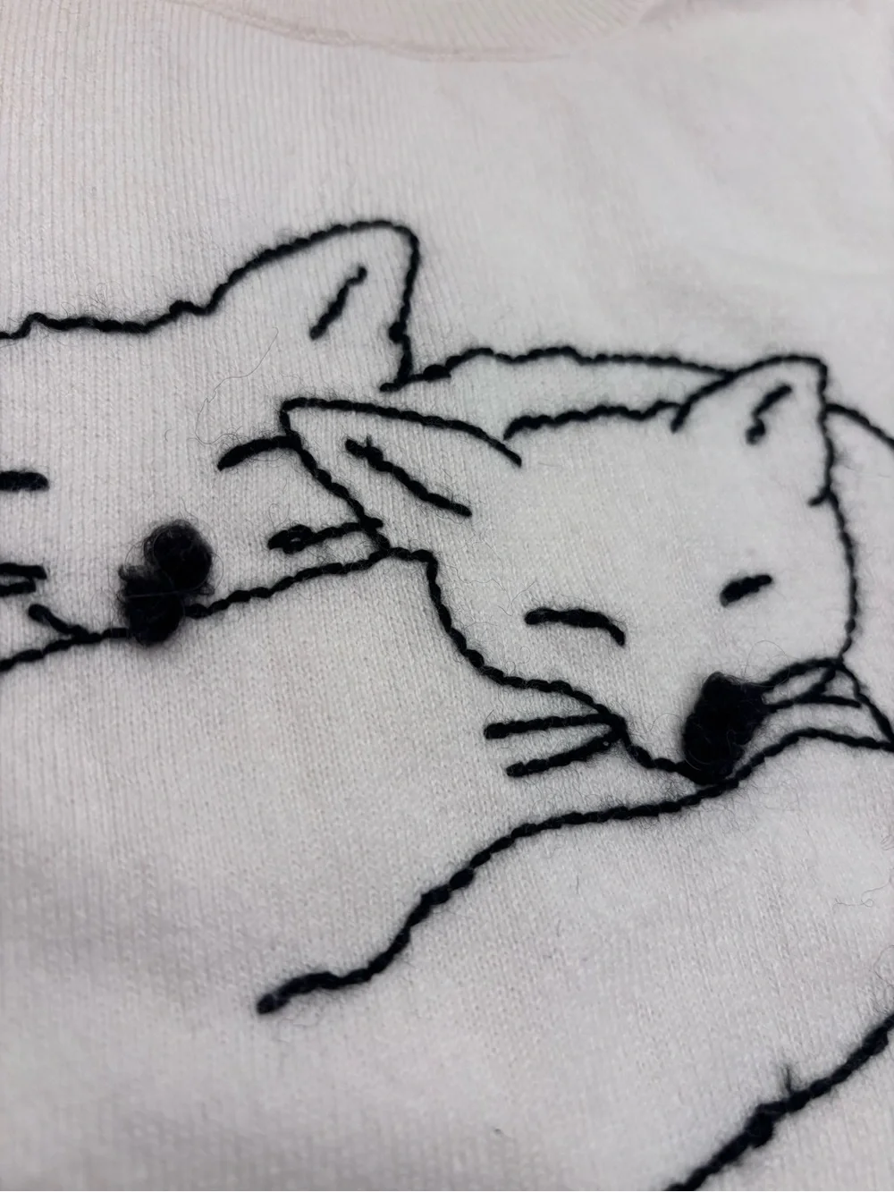 J. Crew Mercantile White Crewneck Sweater with Sleeping Fox Motif